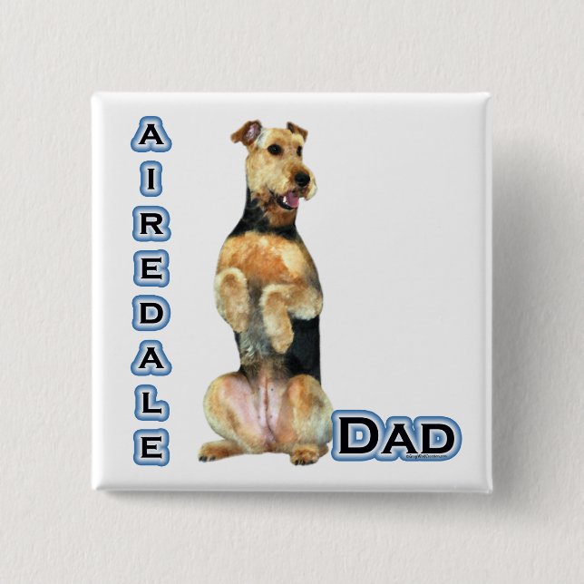 Airedale Terrier Vater 4 - Schaltfläche Button (Vorderseite)
