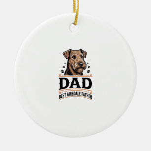 Airedale Terrier Vater Vintage Hund Vater Shirt_1 Keramik Ornament