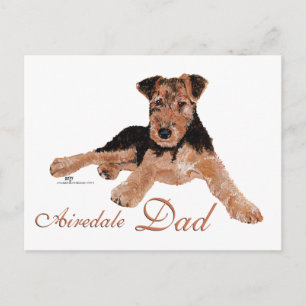 Airedale Terrier Vatertag Postkarte