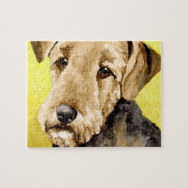 Airedale Terrier Watercolor (Horizontal)