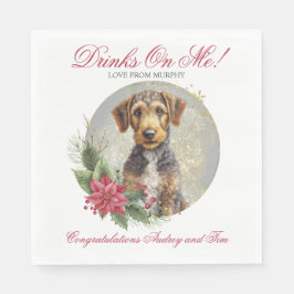Airedale Terrier Wedding Napkins mit Hunden Foto Serviette