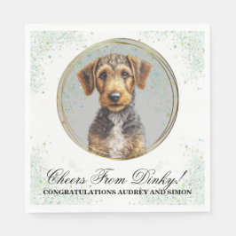 Airedale Terrier Wedding Napkins mit Hunden Foto Serviette