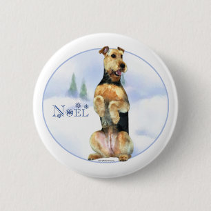 Airedale Terrier Weihnachten - Schaltfläche Button