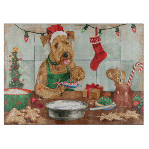 Airedale Terrier Weihnachtsbäckerei: Festliches We Schneidebrett