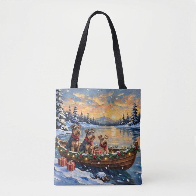 Airedale Terrier Weihnachtsboot Urlaub Tasche (Vorderseite)