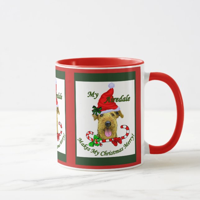 Airedale Terrier Weihnachtsgeschenke Tasse (Rechts)