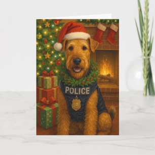 Airedale Terrier Weihnachtskarte Dankeskarte