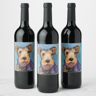 Airedale Terrier Weinetikett