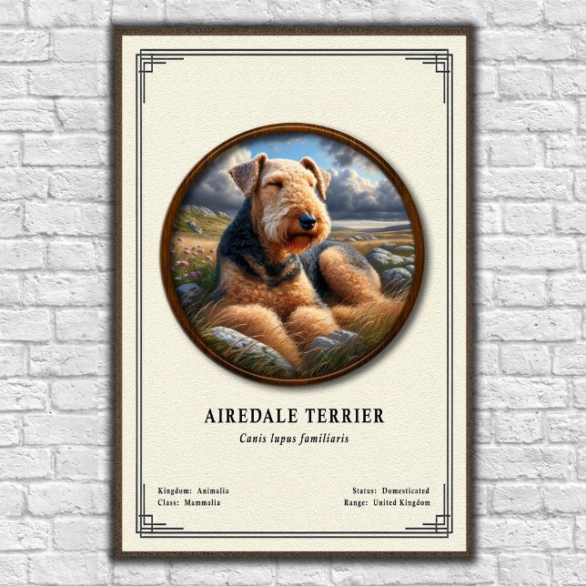 Airedale Terrier Zoology Series Poster (Von Creator hochgeladen)