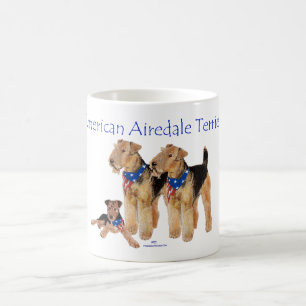 Airedale Terriers Amerikanische Flagge Kaffeetasse