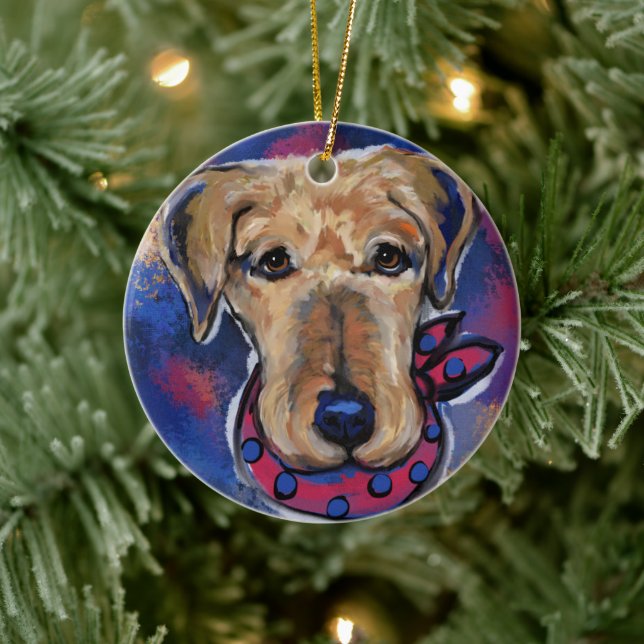 Airedale Terriers    Keramik Ornament (Baum)