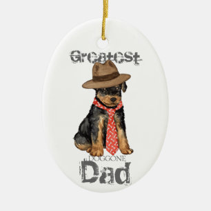 Airedale Vater Keramik Ornament