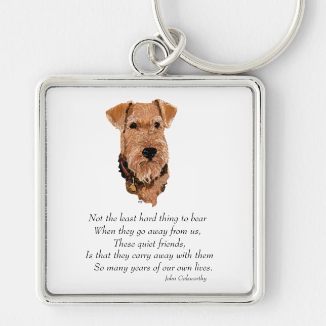 Airedale, Walisisch, Lakeland Terrier Keepake Schlüsselanhänger (Vorne)