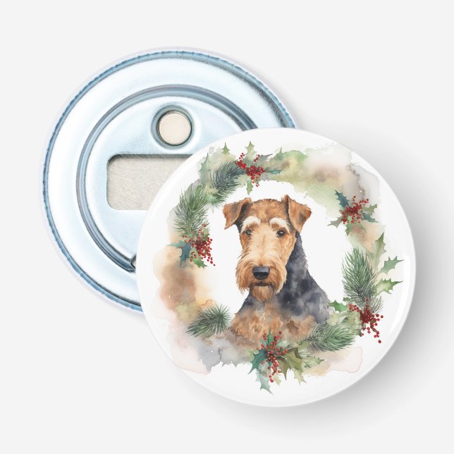 Airedale Weihnachtsfest Flaschenöffner (Vorderseite)