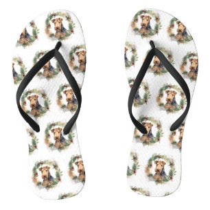 Airedale Weihnachtsfest Flip Flops