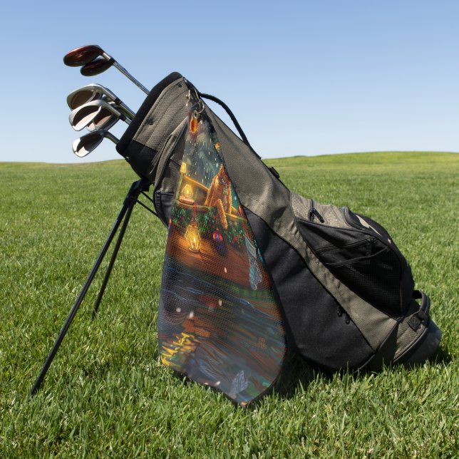 Airedale Weihnachtsfest Reise Golfhandtuch (Gras)