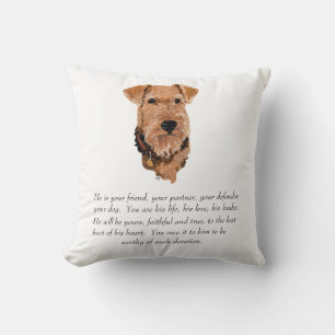 Airedale-, Welsh-, Lakeland Terrier Andenken Kissen