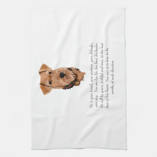 Airedale-, Welsh-, Lakeland Terrier Andenken Küchentuch