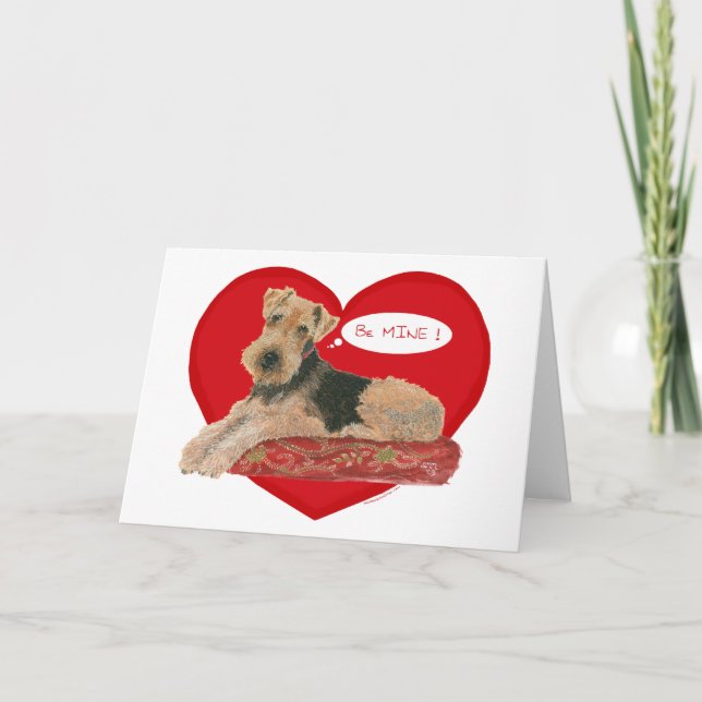 Airedale / Welsh Terrier Valentine Feiertagskarte (Vorderseite)