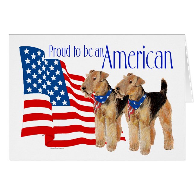 Airedales Américains Patriotiques (Devant horizontal)