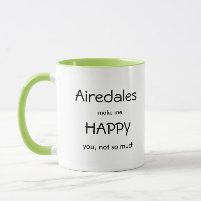 Airedales macht mich glücklich tasse (Links)