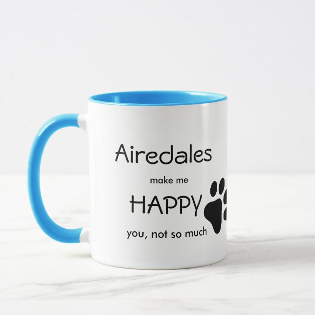Airedales macht mich glücklich tasse (Links)