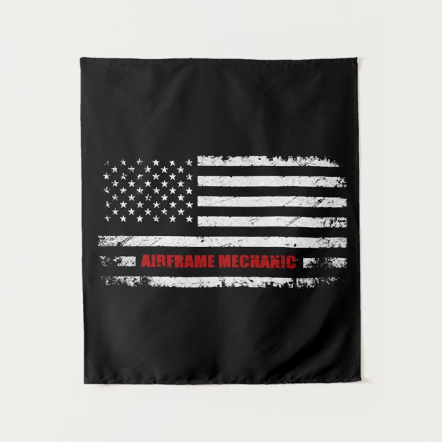 Airframe Mechanical Aviation American Flag Wandteppich (Vorderseite)