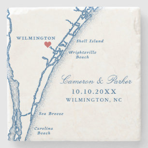 Airlie Gardens Hochzeitsgeschenk Navy Wilmington K Steinuntersetzer
