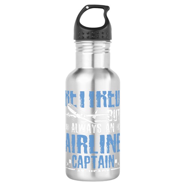 Airline-Kapitän Edelstahlflasche (Vorderseite)