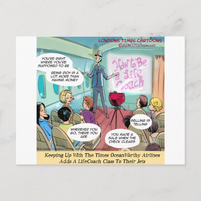 Airline LifeCoach Class Funny Postkarte (Vorderseite)