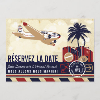 Airline Mariage de Destination Réservez la Date Einladung