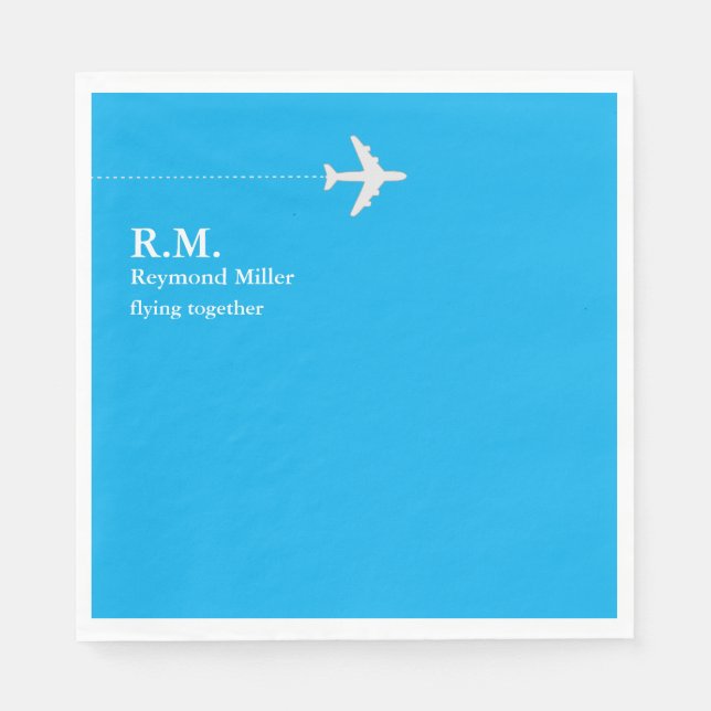 Airline Pilot Aero Azure Blue Serviette (Vorderseite)