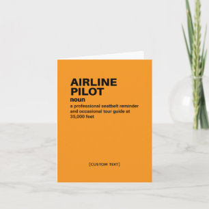 Airline Pilot Funny Job Definition Card Karte
