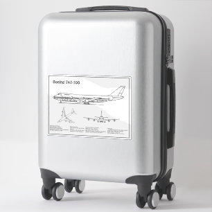 Airliner 747 - Flugzeugkonzept Zeichnend Pläne BD Aufkleber