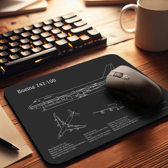 Airliner 747 - Flugzeugkonzept Zeichnend Pläne PD Mousepad (Von Creator hochgeladen)