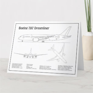 Airliner 787 - Flugzeugkonzept Zeichnend Pläne BD Dankeskarte