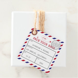 Airmail Gepäckmarke Save the Date Geschenkanhänger
