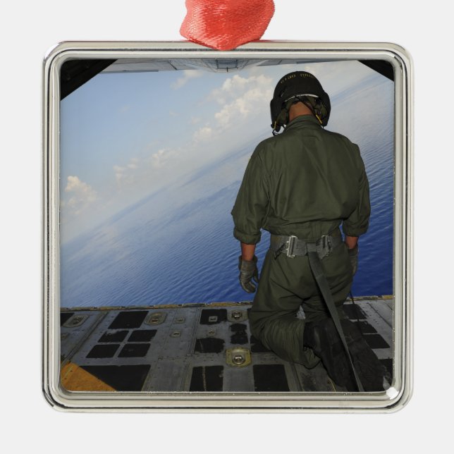 Airman beobachtet den Golf von Mexiko Silbernes Ornament (Vorne)