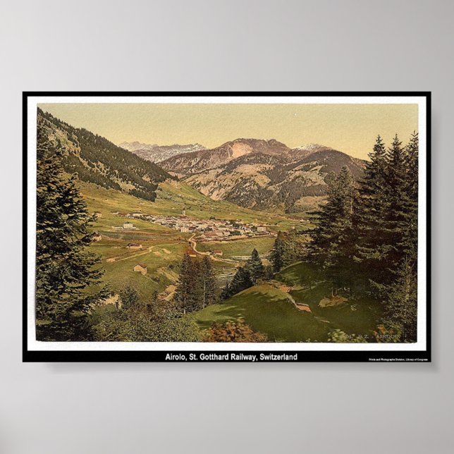 Airolo, St. Gotthard Bahn, Schweiz Poster (Vorne)