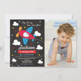 Airplane Birthday Photo Invitation | Time Files Einladung