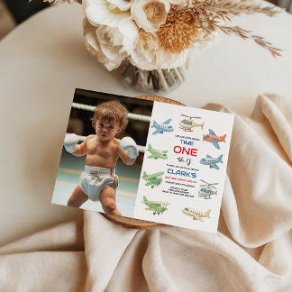 Airplane Boy 1st Birthday | Fun Sky Theme Party Einladung