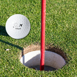  Airplane & Heart Contrail Travel Vacation Custom Golfball
