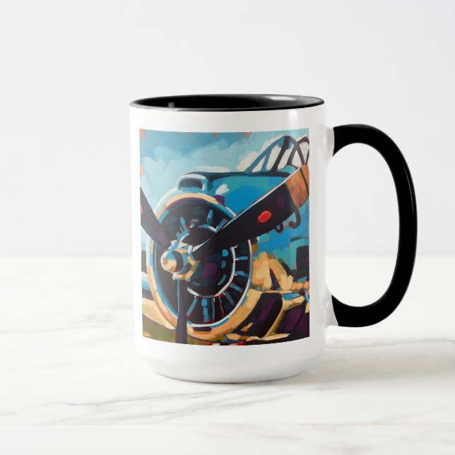 Airplane Painting - Gift for Aviation Enthusiasts Tasse (Rechts)