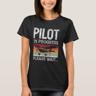 Airplane Pilot Future Pilot Vintage Retro Pilot In T-Shirt