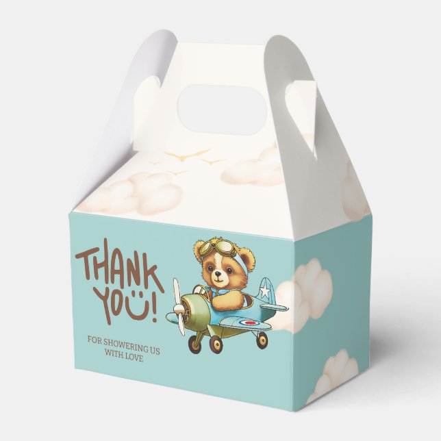 Airplane Pilot Niedlich Teddy Bären Vielen Dank Geschenkschachtel (Rückseite)