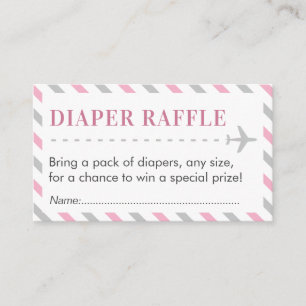 Airplane Reisediaper Raffle Ticket Baby Dusche Begleitkarte
