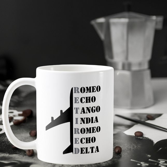 Airplane Retired Nato Phonetic Alphabet Aviation Kaffeetasse (Von Creator hochgeladen)
