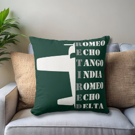 Airplane Retired Nato Phonetic Alphabet Aviation Kissen