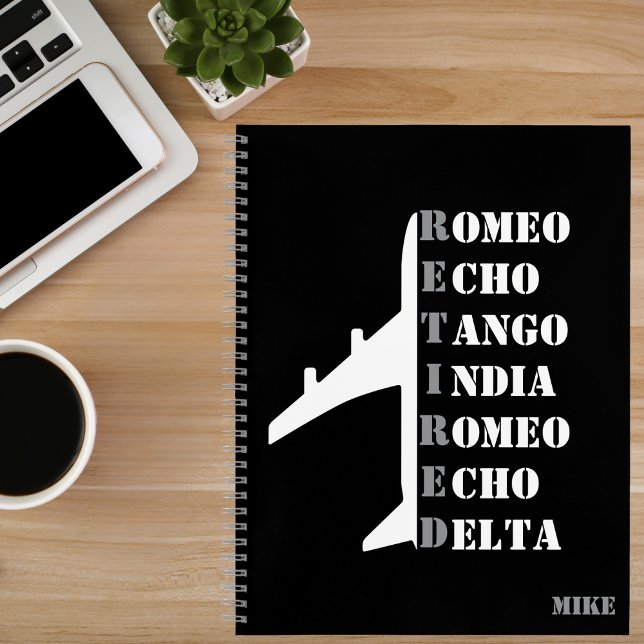 Airplane Retired Nato Phonetic Alphabet Aviation Notizbuch (Von Creator hochgeladen)
