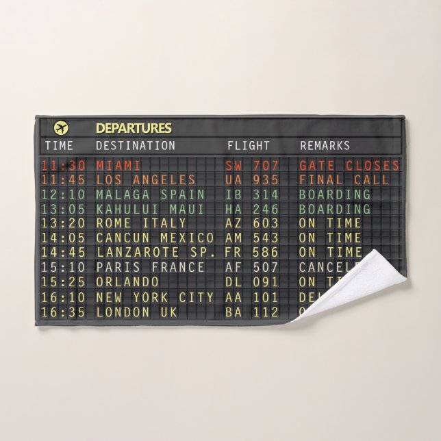 Airport Board (kundenspezifisch) Badhandtuch Set (Handtuch)